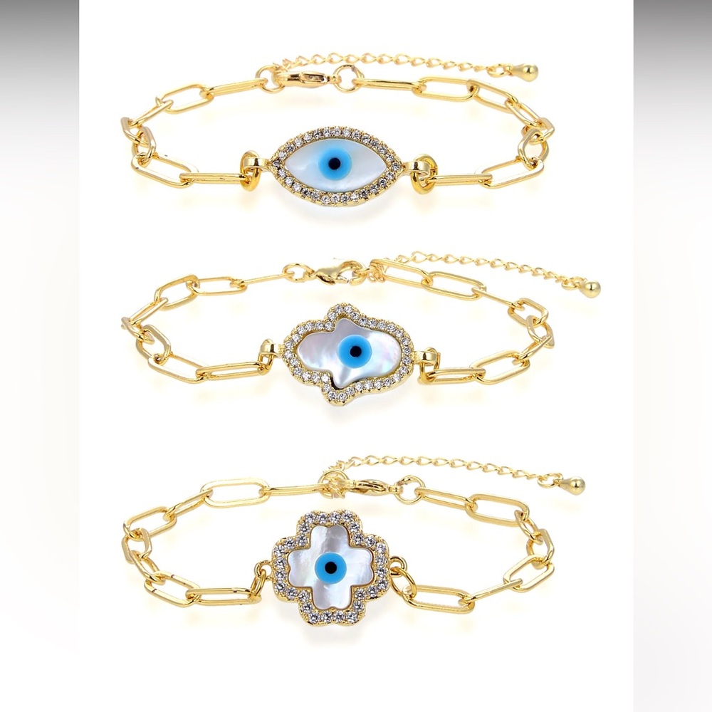 NWOT Eye Candy Los Angeles Hamsa Daliah Bracelet Set